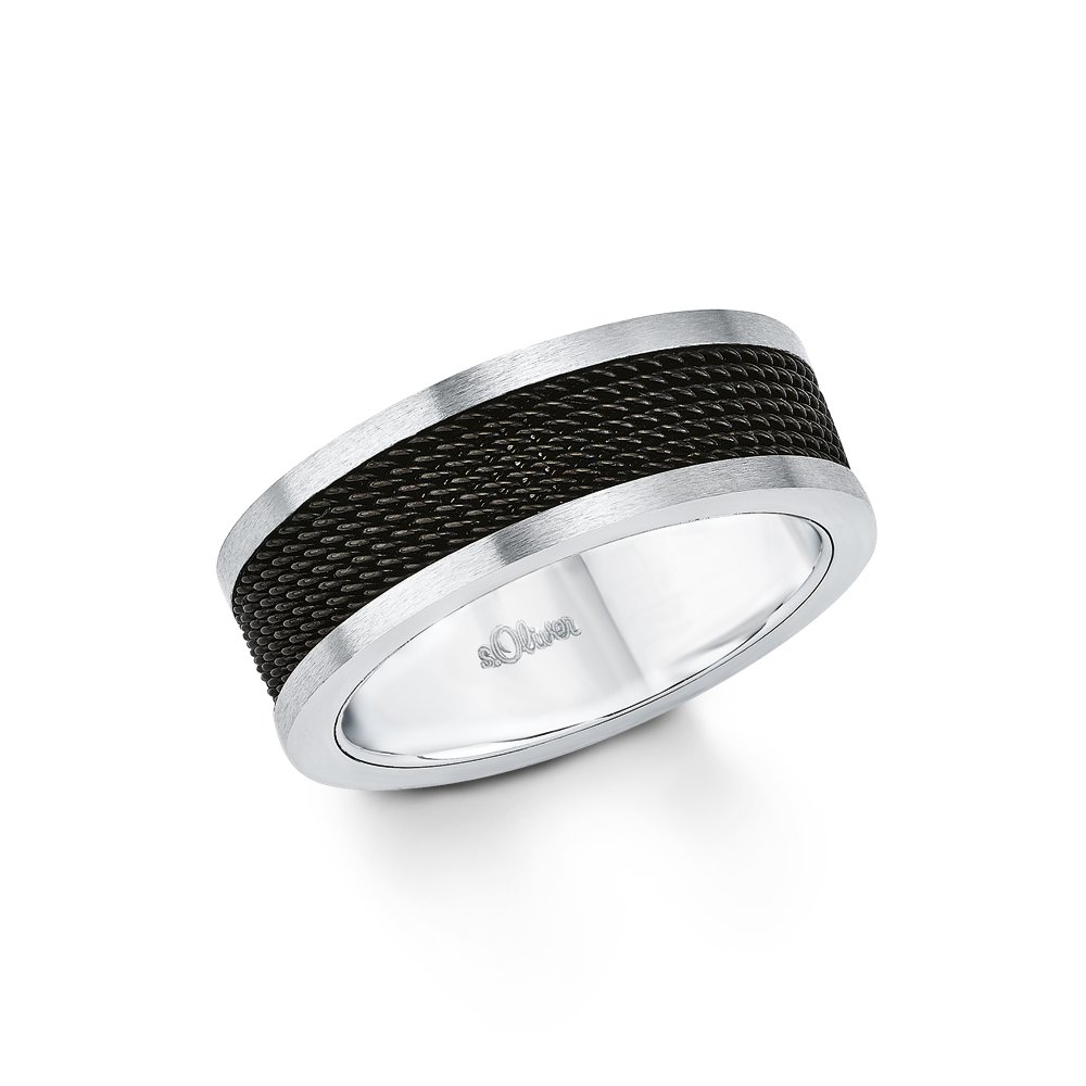 s.Oliver Jewels Men's Stainless Steel Ring Black