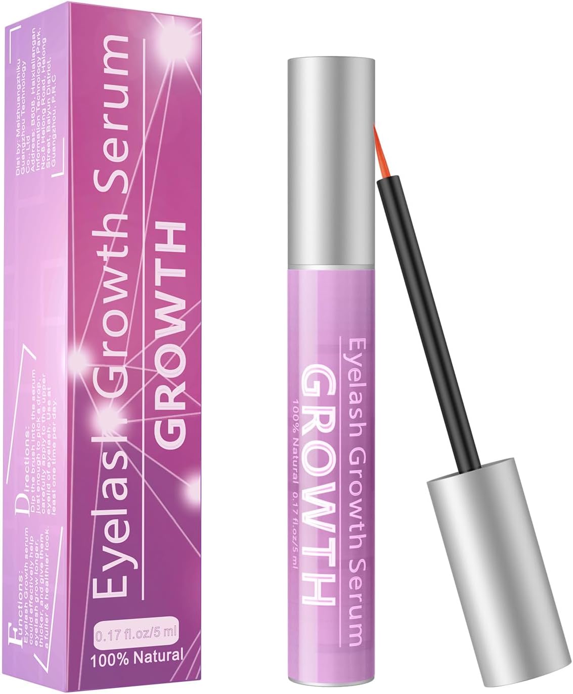 IPRILRY Eyelash Growth Serum with Natural Formula Lash Serum for Eyelash Growth for Longer,Fuller Looking Lashes Gentle for Eyelash 0.17 Fl Oz
