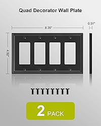 TREEWELL 2-Pack Quad Decorator Outlet Cover