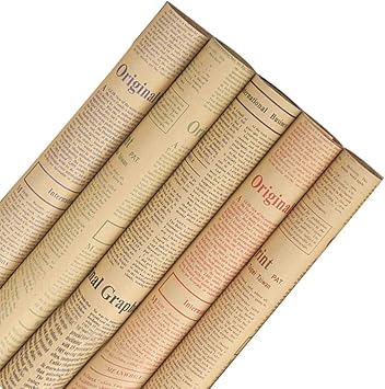 Amazon 包装紙 英字新聞紙風 クラフト紙 ラッピングペーパー 紙 ギフトラッピング 包装資材 梱包材 贈り物 プレゼント包装 誕生日 オシャレ 包む 用紙 雑貨 文具 贈答用 ササガワ お中元 お歳暮 花束 お酒包装 50x70cm 25枚セット ラッピングペーパー 文房具