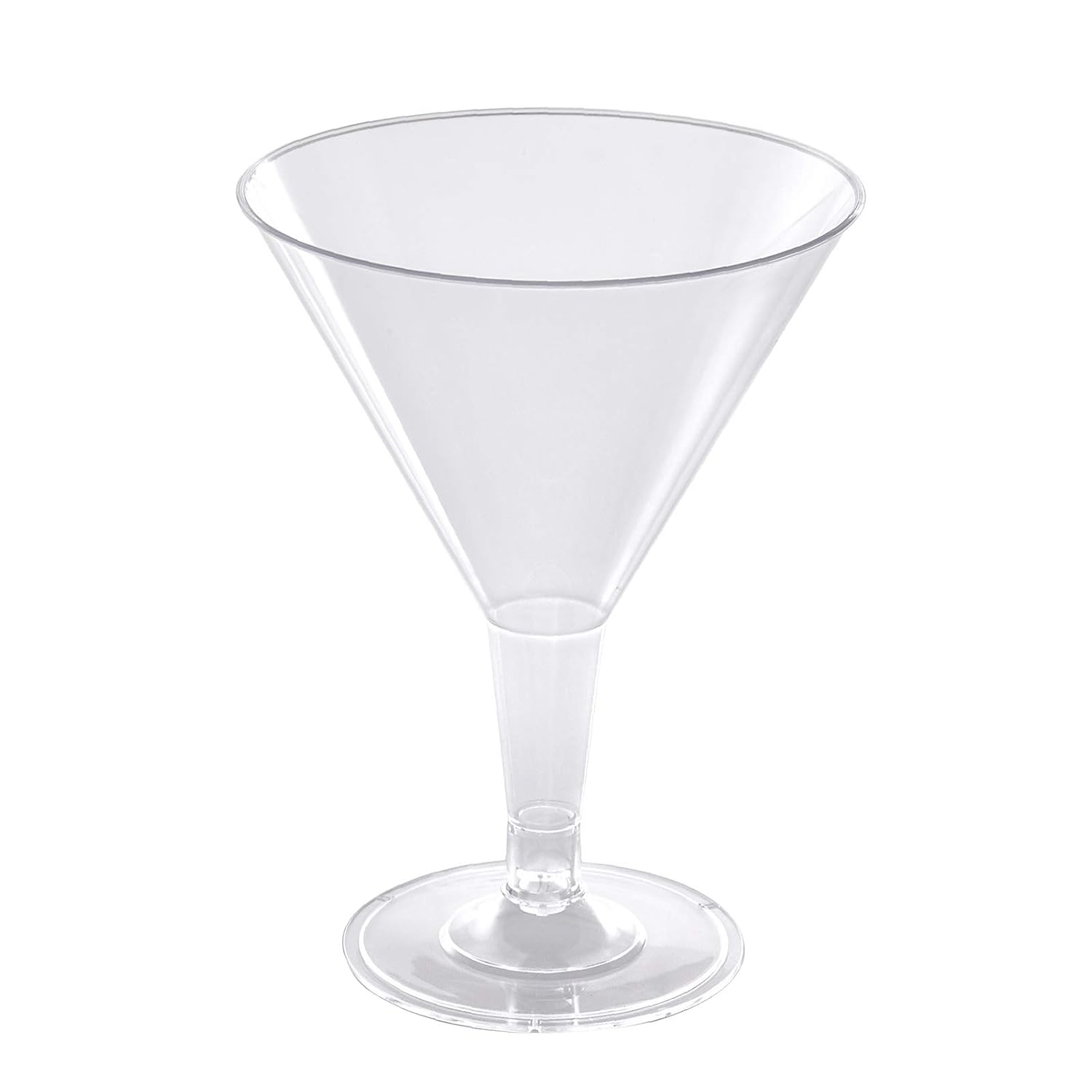 Martini Glasses 7oz/200ml Clear Disposable Plastic on Stem 24 Pack