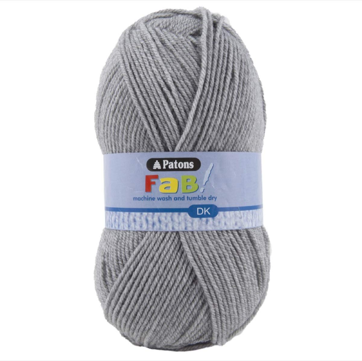 Patons Fab DK Kitting/Crochet Yarn Double Knitting Wool 100g Balls and 100% Acrylic Machine Washable & Tumble Dry Yarn - 44 Colours in The Range - Colour 2310 - Grey - 5 x 100g Balls โ image 1