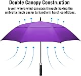 ACEIken Golf Umbrella 68 Inch Windproof Double Canopy Automatic Purple view 3