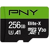 PNY 256GB Elite-X Class 10 U3 V30 microSDXC Flash Memory Card - 100MB/s, Class 10, U3, V30, A1, 4K UHD, Full HD, UHS-I, Micro