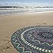 Labhanshi Indian Mandala Round Roundie Beach Throw Tapestry Hippy Boho Gypsy Cotton Tablecloth Beach Towel, Round Yoga Mat