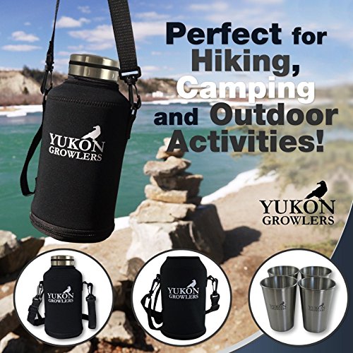 Yukon Growlers Gift Set Insulated 64 oz Beer Growler with Carrying
