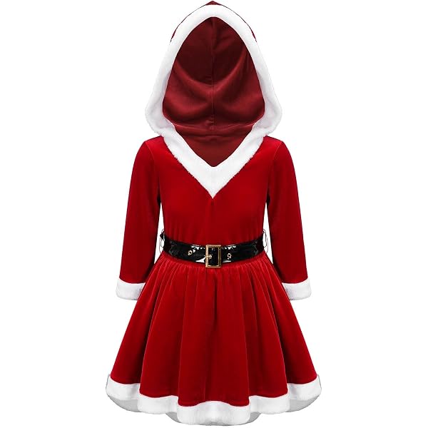 Amazon.com: Disney Princess Frozen Minnie Mouse Girls Cosplay Christmas  Holiday Long Sleeve Hooded Santa Dress for Toddler to Big Kids Red:  Clothing, Shoes & Jewelry