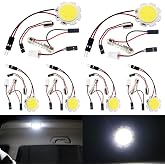 YM E-Bright 6-Pack Cool White COB 6-SMD Led Panel Dome Light Auto Car Reading Map Light Bulb DC 12V With T10 / BA9S / Festoon Adapters