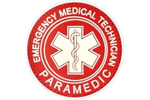 Morton Home EMT Paramedic Emergency Medical Technician Patch EMT Star of Life Tactical Patch 3D PVC Tactical Morale Badge Rubber Hook and Loop Fastener Patch 3.15 Inch Diameter (red)