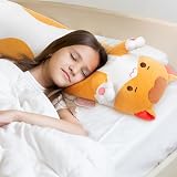 Mewaii 20in Long Cat Plush Pillow Orange Plushie Sleeping Hugging Toy view 5