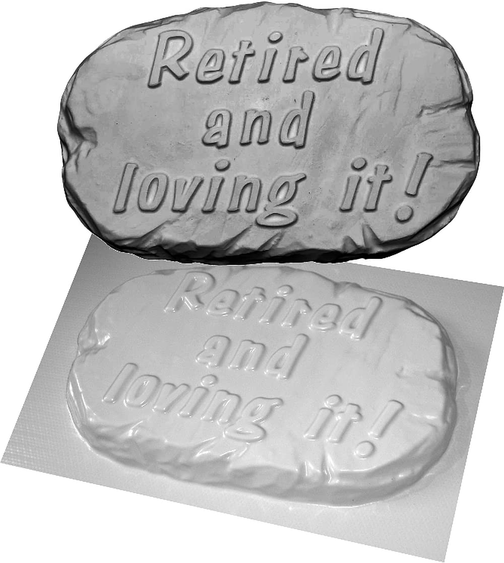 dennycraftmoulds.co.uk Retired And Loving It Large Garden Stone Concrete Mould Reusable ABS Mold, White