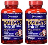 Puritan's Pride 2 Pack of Double Strength Omega-3 Fish Oil 1200 mg/600 mg Omega-3 3-90 Softgels