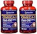 Puritan's Pride 2 Pack of Double Strength Omega-3 Fish Oil 1200 mg/600 mg Omega-3 3-90 Softgels