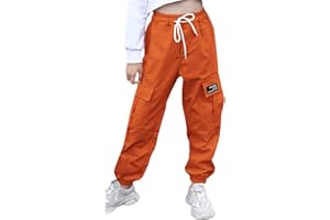 SANGTREE Girls & Womens Drawstring Cargo Jogger Pants,3 Years - Women 3XL