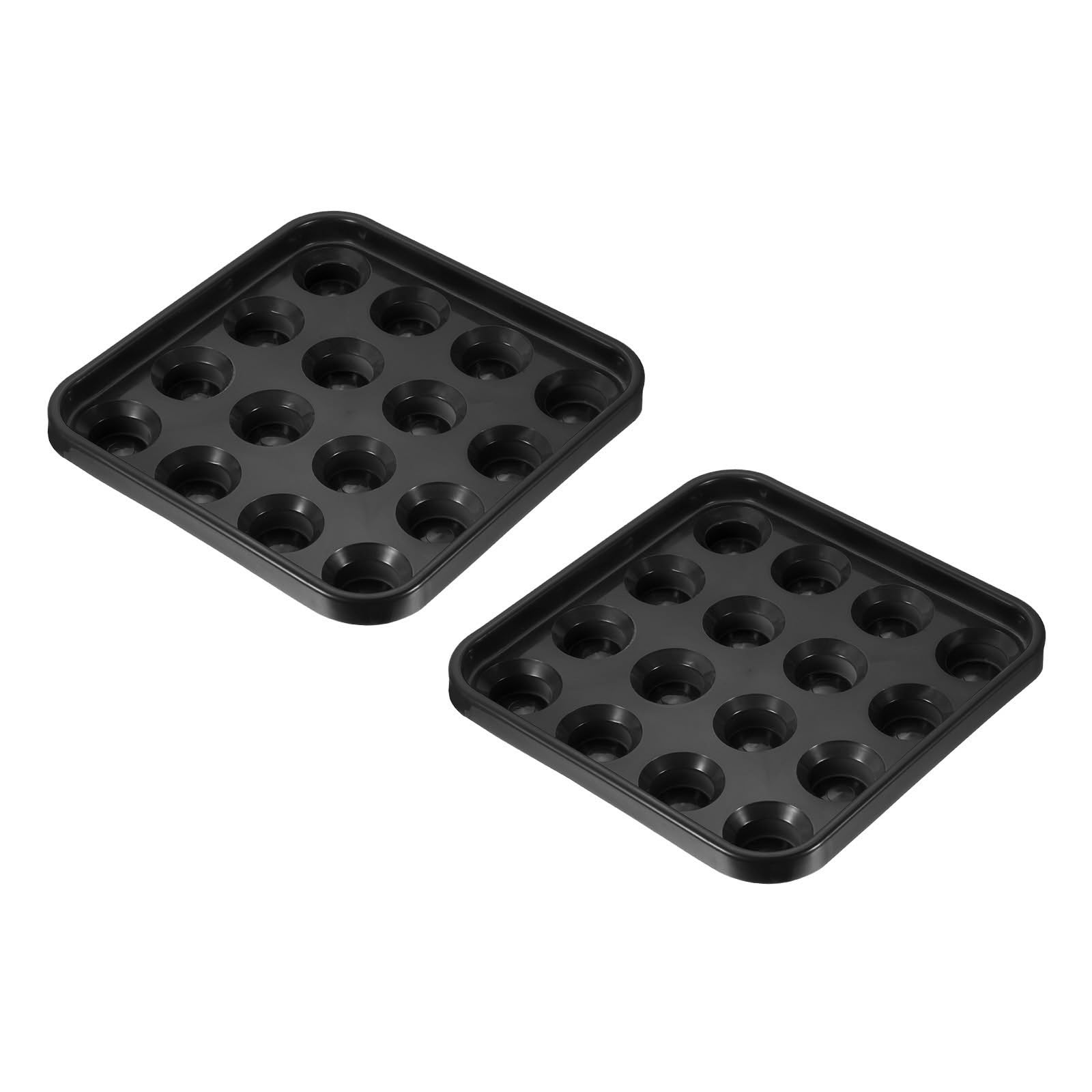 PATIKIL Pool Ball Tray, 2 Pack Billiard Ball Holder Snooker Ball Storage Tray Tool Pool Table Accessory for 16 Balls, Black