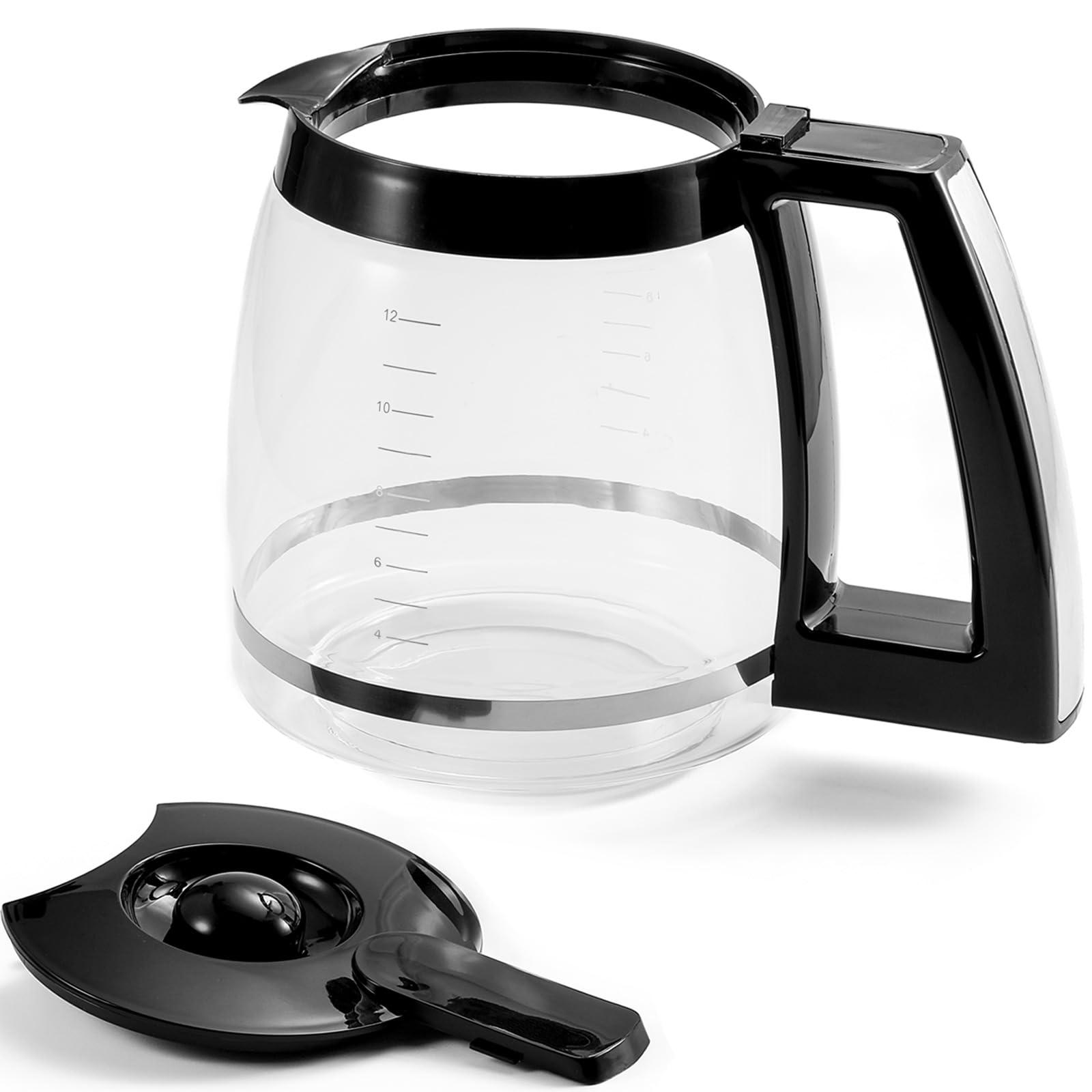 Photo 1 of 12-Cup Replacement Glass Carafe Compatible with Cuisinart Coffee Maker, 12 Cup Coffee Pot Replacement for Cuisinart, Models DCC-1100BK, DCC-1200PRC, DCC-2650, DGB500BK