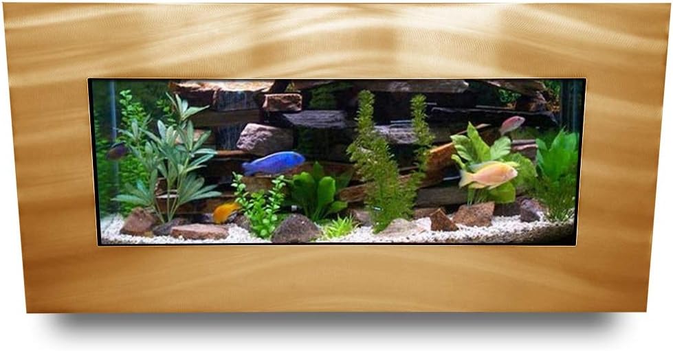 Aussie Aquarium 2.0 Wall Mounted Aquarium, Brushed Gold