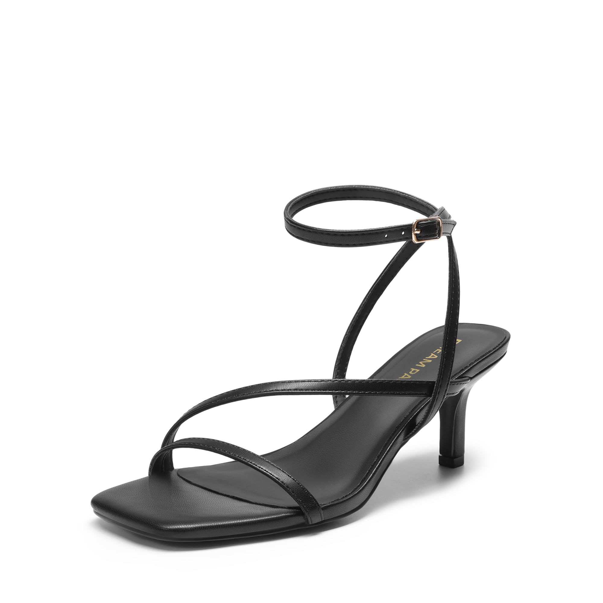 Photo 1 of DREAM PAIRS Women's Low Kitten Heels Strappy Open Square Toe Ankle Strap Sexy Fashion Comfort Dress Shoes Party Heeled Sandals,Size 11,Black,DWUMHS2561