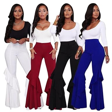 frill flared trousers