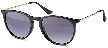 styleBREAKER Sonnenbrille mit großen ovalen Gläsern und Metall Bügel, Damen 09020085