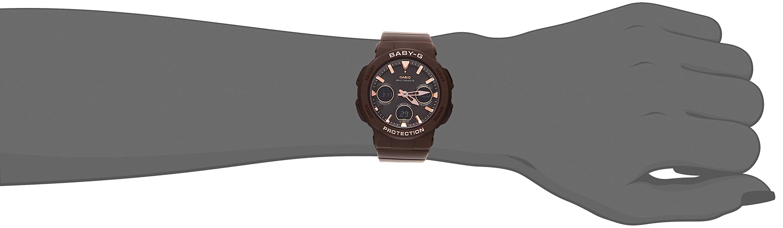 BABY-G(ベイビージー) Casio BGA-2500 Series Beach Traveller Watch, Braun, Wristwatch with shock resistant, radio wave solar