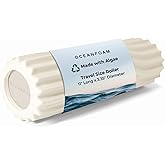 Oceanfoam Ripple Roller - Small Foam Roller for Physical Therapy (Natural) | (11" x 3.35") Mini High-Density Foam Roller for Excercise, Massage, Yoga &amp; Muscle Recovery - Firm Textured Travel Foam Roller