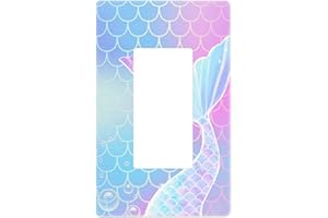 EVESKY Mermaid tail Outlet Wall Plate Decorative Light Switch Cover Electrical Duplex Combination for Kids Girls Bedroom Kitchen Home Decor Faceplate