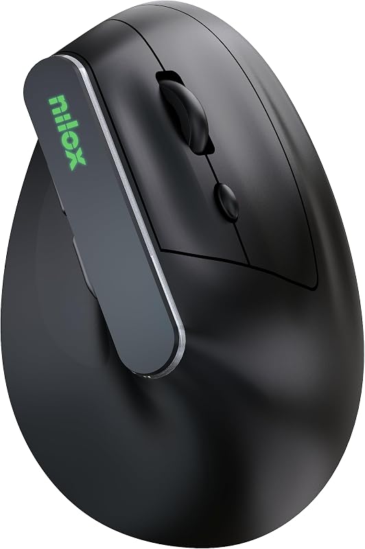 , Mouse Wireless Bluetooth, Compatto ed Ergonomico, con Doppia Connessione USB 2.4GHz, DPI Regolabili 800/1200/1600, Plug e Play, per PC e Laptop, Nero