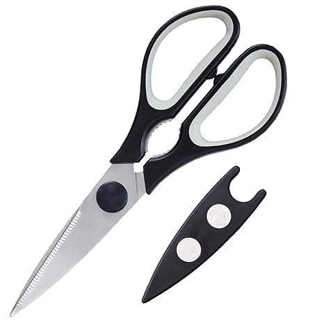 KAGEN Multifunktions-Küchenschere mit Anti-Rutsch-Griff und Hülle - Universal-Küchenschere/Mehrzweck-Schere/Allzweck-Schere/V
