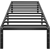 HLIPHA Metal Platform Bed Frame 18 Inch Tall,No Box Spring Needed,Twin Size Bed with Heavy Duty Strong Support Slats,Easy to Assemble,Black