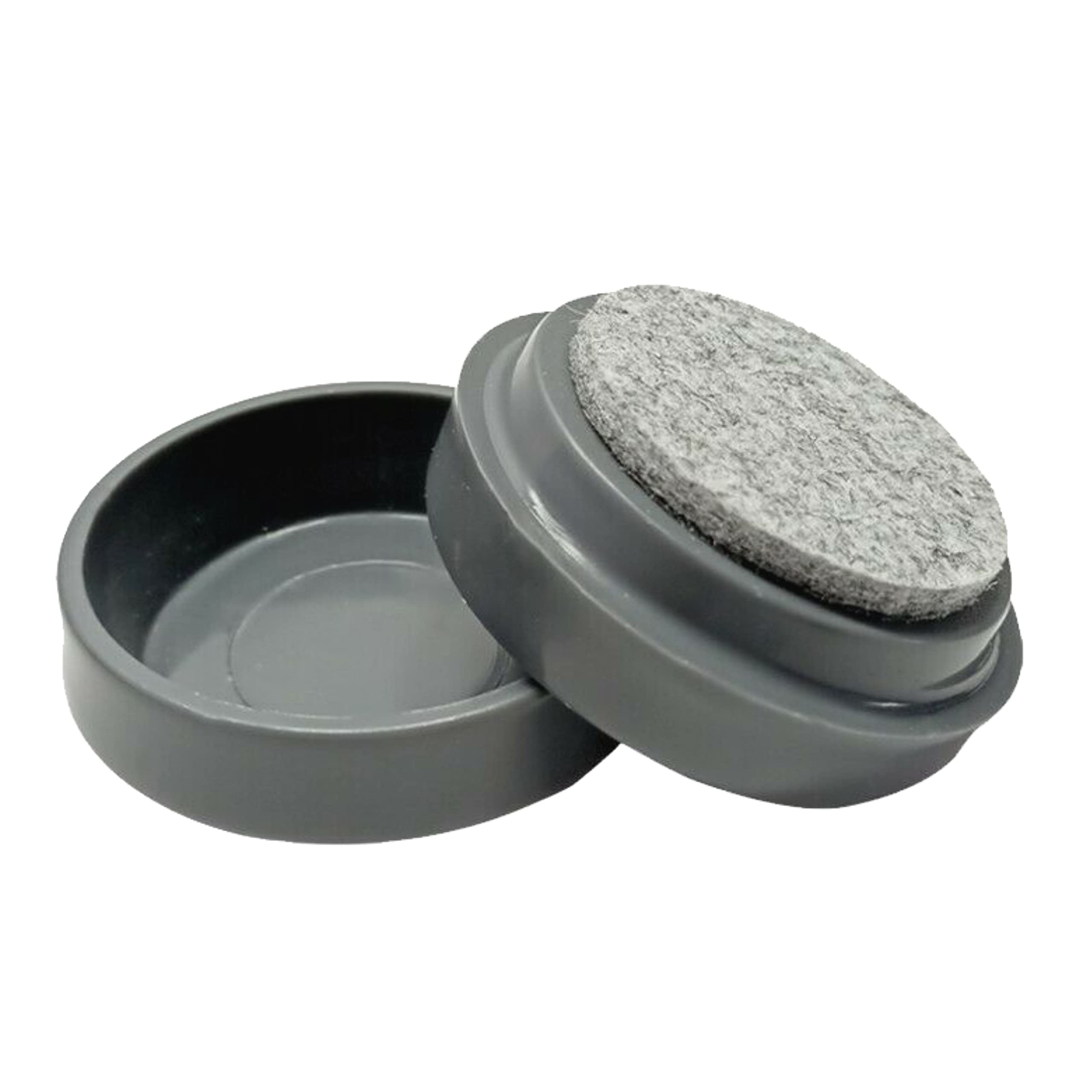 SUL Castor Caster Cup With Felt Pad Non Slip Floor Protector Glide For Chair Leg, Sofa Protect Wood Laminate Floor Tile Lino Floor From Scratch Dimension 50mm -8pk – Grey