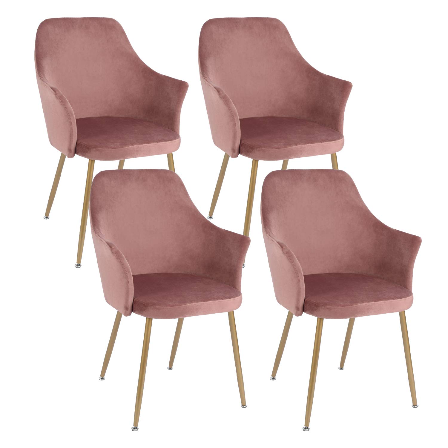 EGGREE 4er Set Samt Esszimmerstühle Küchenstuhl Polsterstuhl