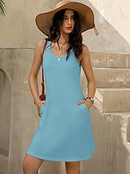 LUXVEER Women's Summer Dress 2025 Sleeveless Scoop
