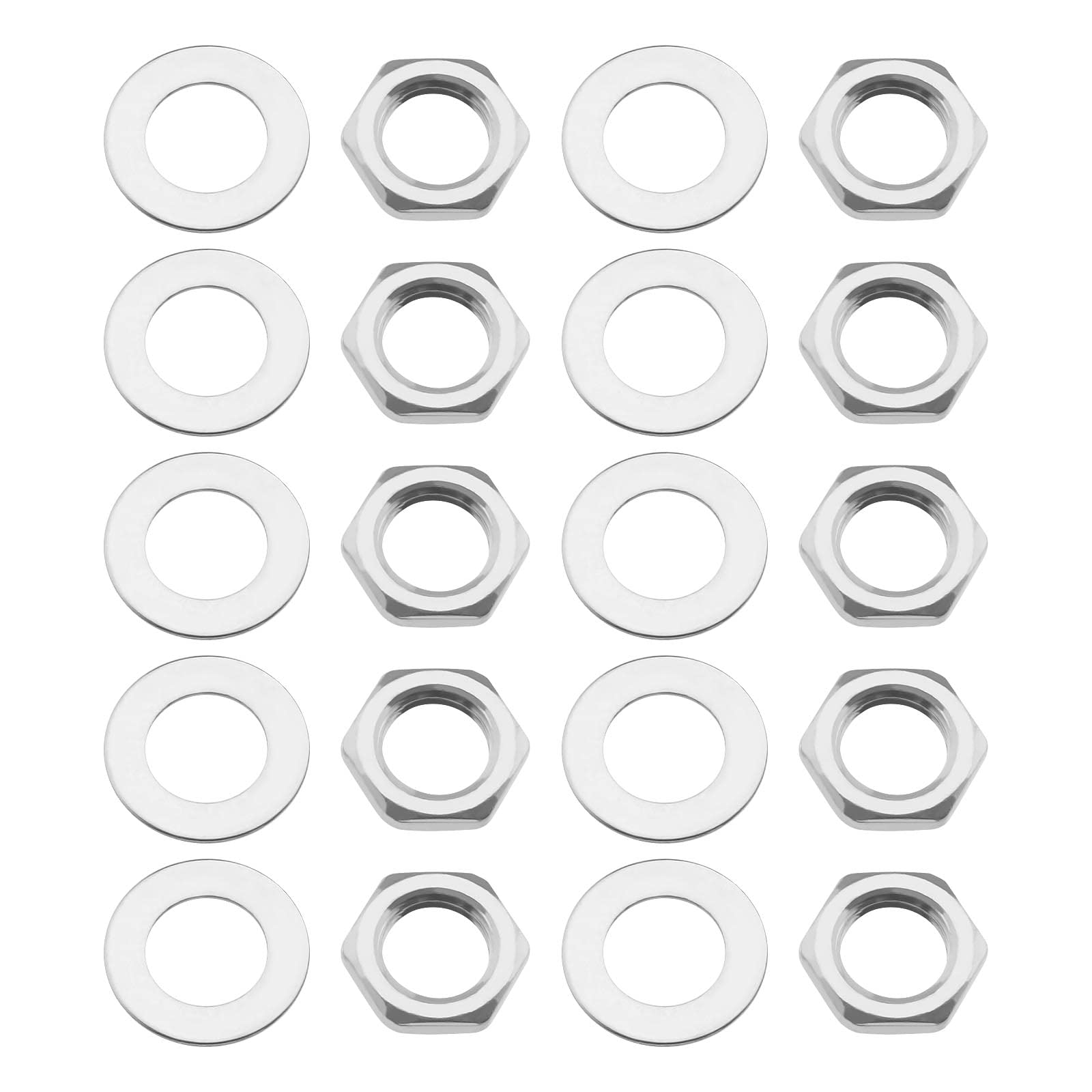 The Lord of the Tools 30 Pairs Guitar Input Jack Socket Nuts Washers Set Guitar Pots Nuts Potentiometer Hex Nut and Washers Guitar Parts for Electric Guitar Bass M7