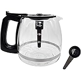 Universal Adjustable Glass Coffee Carafe, 12-Cup, Compatible with Mr. Coffee, Black+Decker, Hamilton Beach, Cuisinart, Height Adjustable 5.8 to 6.7 inches (148-170mm)