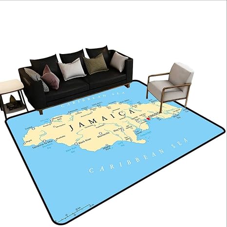 Amazon Com Household Decorative Floor Mat Map Of Jamaica