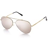 LotFancy Aviator Sunglasses for Men, Flat Lens