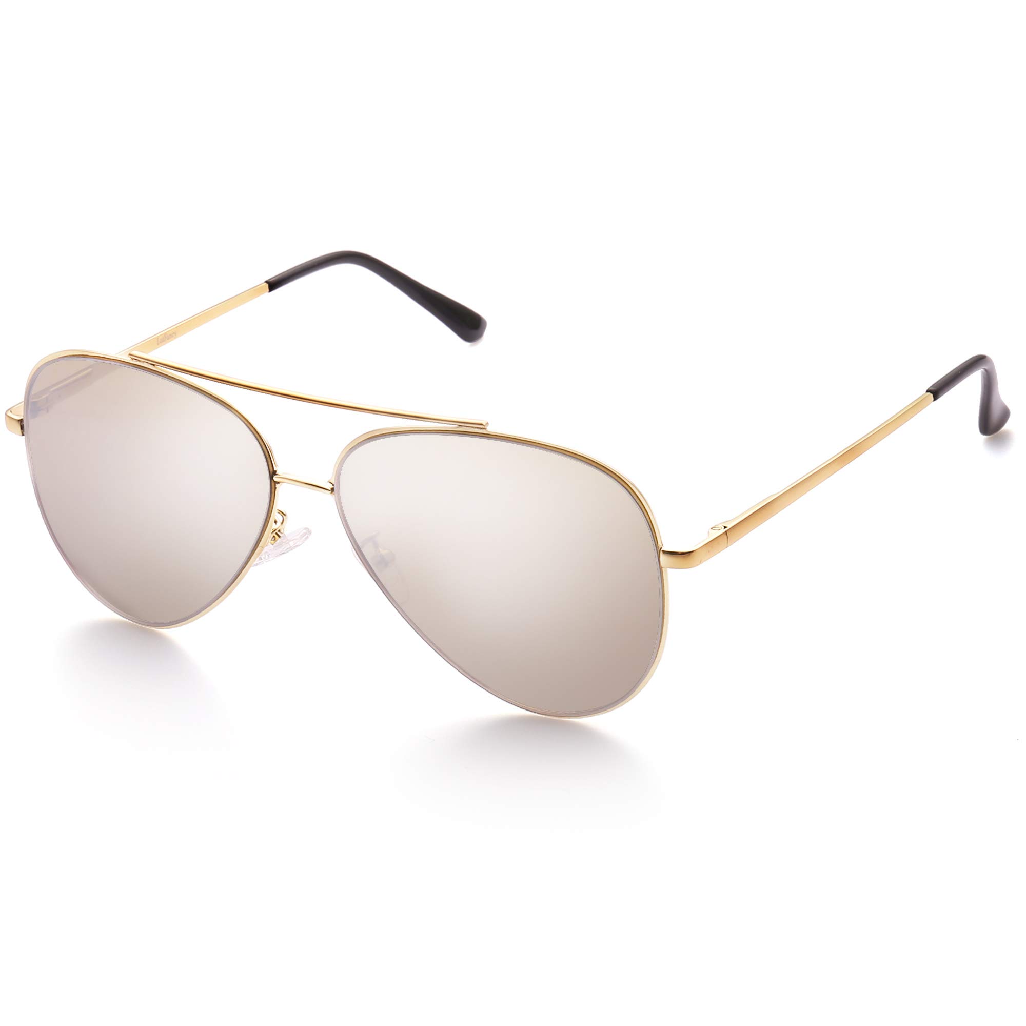 LotFancy Aviator Sunglasses for Men, Flat Lens