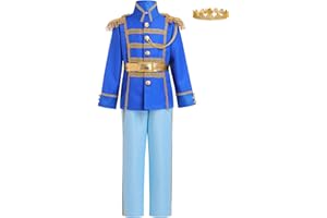 ODOLDI Boys Prince Charming Costume Kids Medieval Royal Prince Outfit Toddler Prince King Halloween Birthday Fancy Dress Up Costumes