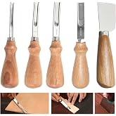 XILEWHZF Leather Edge Beveler Tool,Leather Cutting Knife,French Beveler | For DIY Enthusiasts 5 Set Leather Edge Bevelers With Wooden Handle Four Sizes leather edge tool(4mm,6mm,8mm and 10mm)