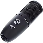AKG Pro Audio P120 Professional 2/3-inch Diaphragm, True Condenser Studio Microphone, All Metal Design, Silver.