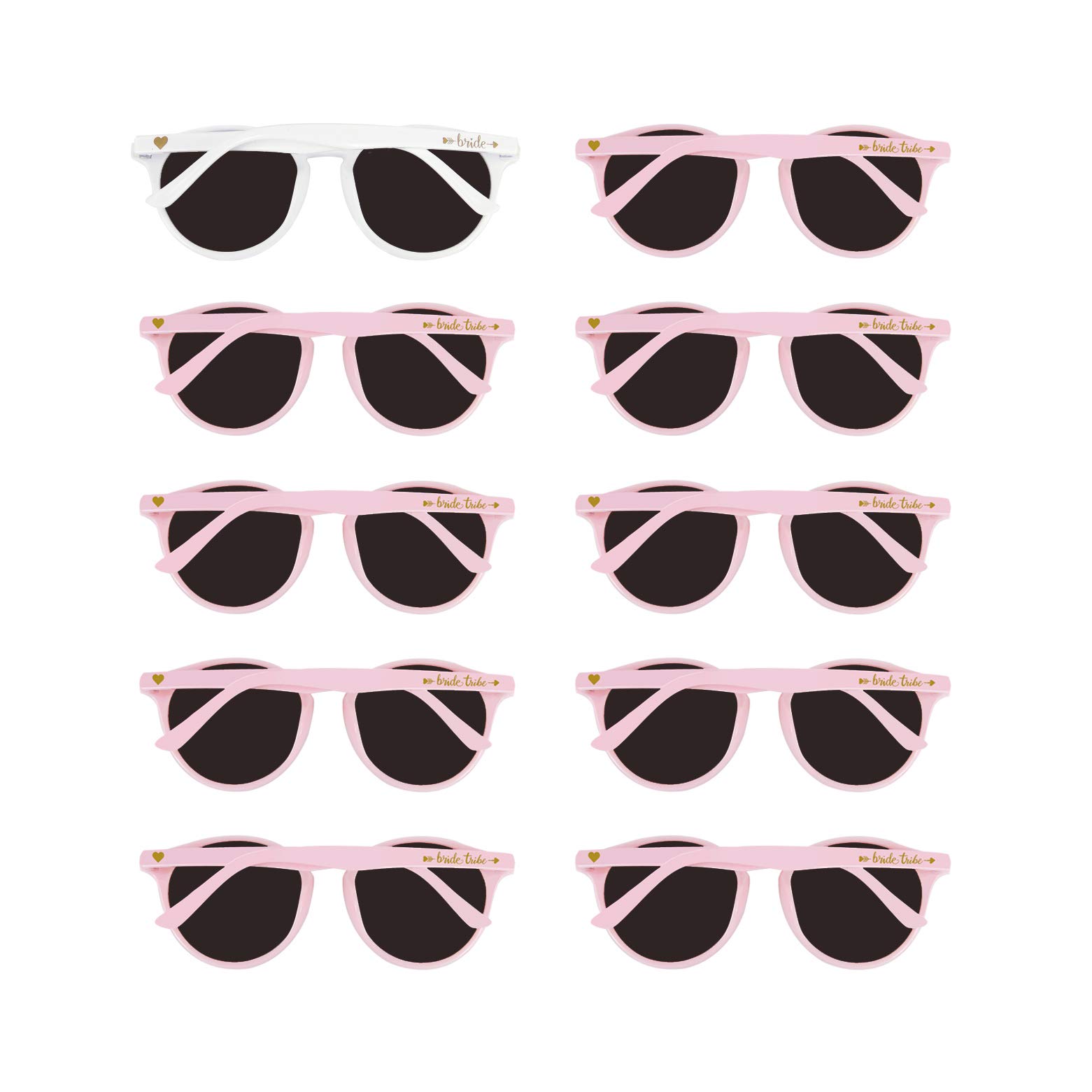 Lady&Home Hen Party Sunglasses 10 Packs Team Bride Sunglasses for Hen Party Decorations Bridesmaid Sunglasses Hen Party Supplies