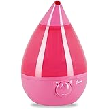 Crane Drop Shape Ultrasonic Cool Mist Humidifier with 2.3 Gallon output per day - Pink
