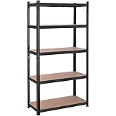 SONGMICS 5-Tier Heavy-Duty Shelving Units, Set of 1 Steel Shelving Units for Storage, Boltless Assembly, for Garage, Shed, Bl