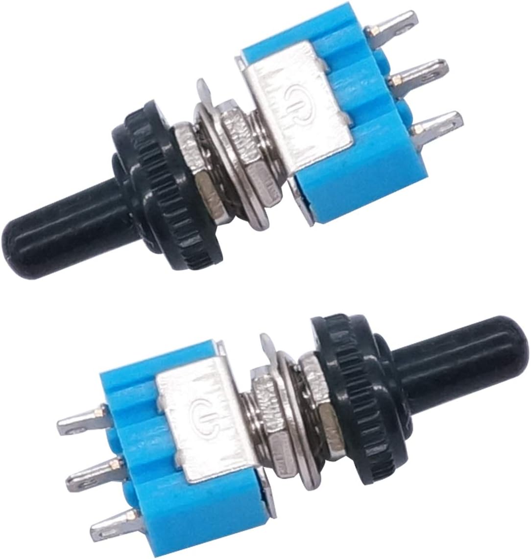 Taiss/10pcs MTS-103-MZ ON/OFF/ON Mini Miniature Toggle Switch Car Dash Dashboard 3 position SPDT 3Pin + 10pcs Waterproof Cap - Image 3