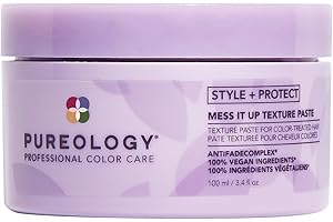 Pureology Style + Protect Mess It Up Texture Paste For Color-Treated Hair - Provides Medium Hold Texture and Shine, Sulfate-Free & Vegan