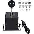 GSTP PC USB Simulator Shifter Compatible with G29 G27 G25 G920 T300RS/GT Steering Wheel Sequential H Gear Shifter Compatible with ATS ETS Dust WRC Sim Racing Games 6+R Black