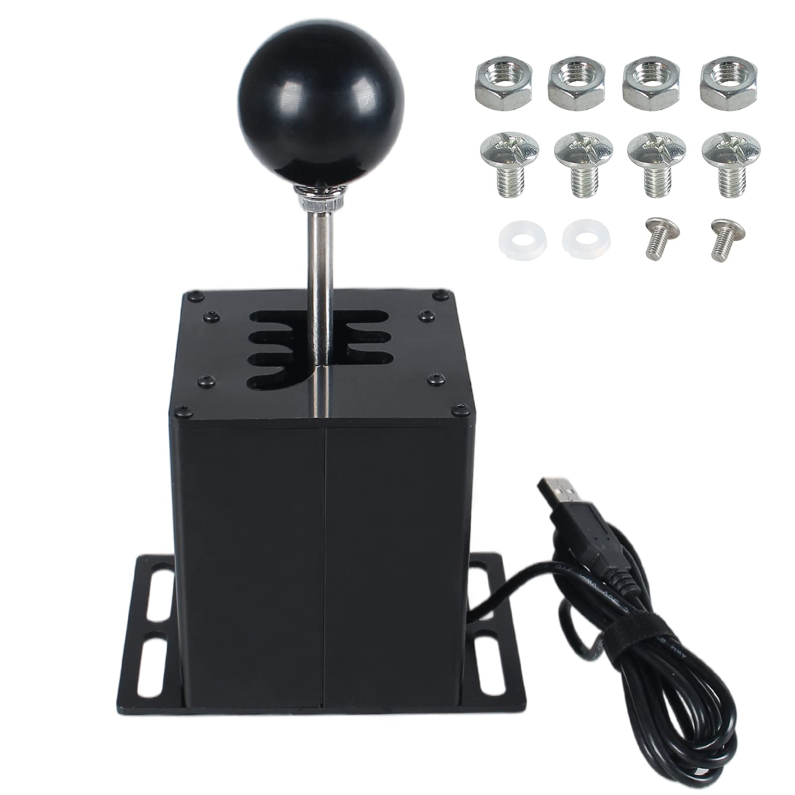 Photo 1 of GSTP PC USB Simulator Shifter Compatible with G29 G27 G25 G920 T300RS/GT Steering Wheel Sequential H Gear Shifter Compatible with ATS ETS Dust WRC Sim Racing Games 6+R Black