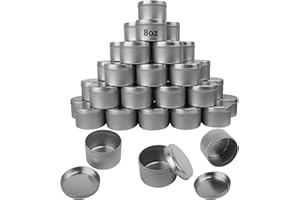 GENHAKON 36 Packs 8 oz Silvery Candle Tins, Bulk Candle Making Tins, Candle Making Jars for Making Candles