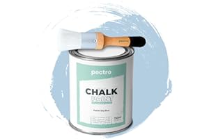 PECTRO Chalk Paint for Furniture 25 fl.Oz. (750ml) + Special Chalk Paint Brush - Furniture Paint no Sanding or Priming - Chalk Finish Wood Paint - DIY Projects Home Decor & Improvement (PASTEL SKY BLUE)